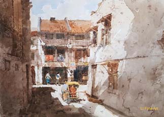 Tong Chin Sye Chinese Ink Painting Art Samsui Ladies